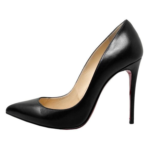 Christian Louboutin Shoes - Christian Louboutin Pigalle Follies 100 Black Leather Pumps Size 37.5